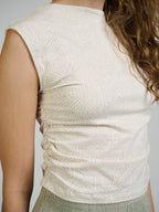 Ruched Top - Tree Rings Shell