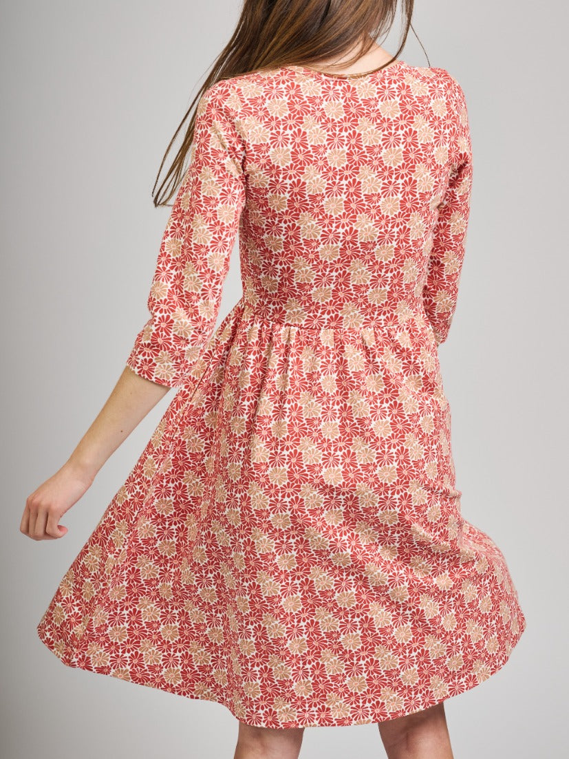 Callie 3/4 Sleeve Wrap Dress - Matisse Vermillion