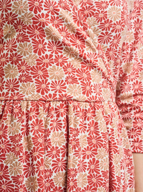 Callie 3/4 Sleeve Wrap Dress - Matisse Vermillion