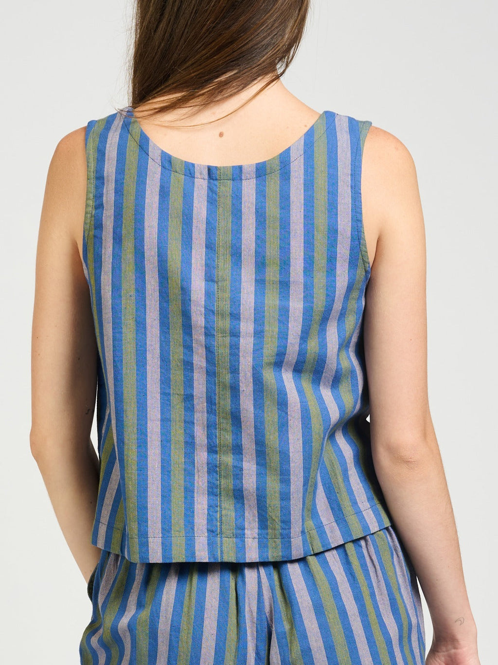 Neko Tank - Lavender Stripe