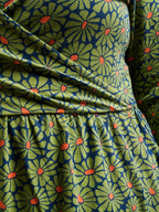 Callie 3/4 Sleeve Plus Size Wrap Dress - Olive Floral