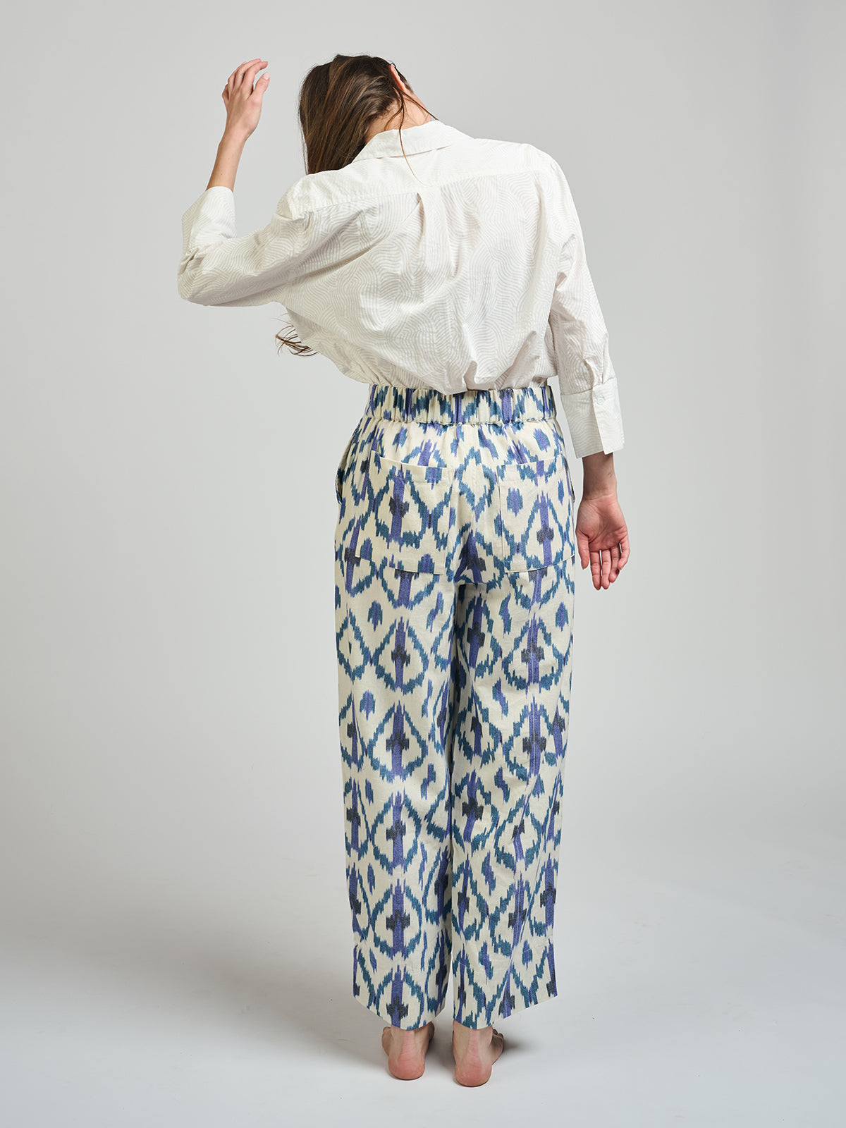 Mae Oversized Shirt - White Waves