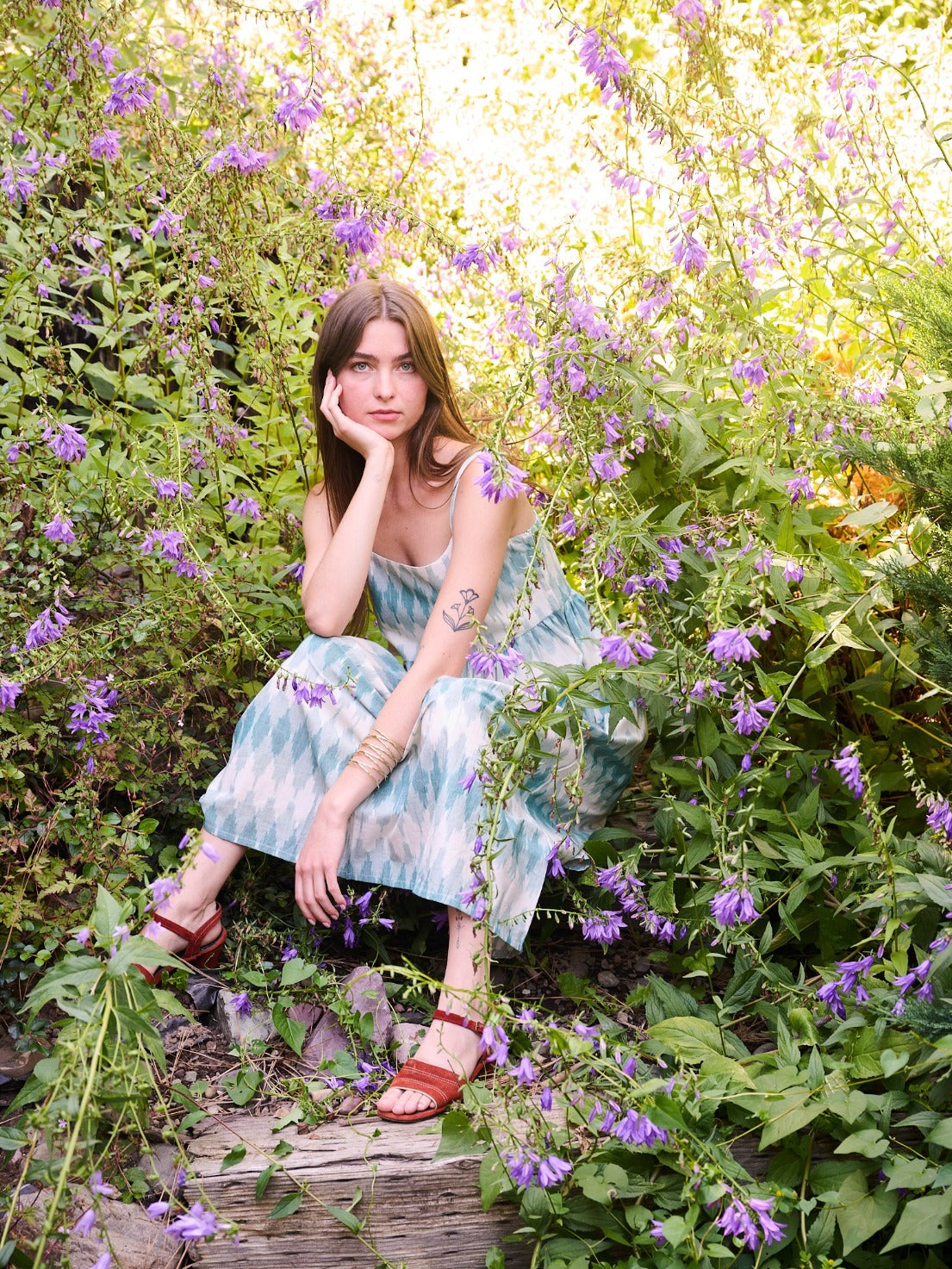 Sofia Midi Dress - Teal Ikat