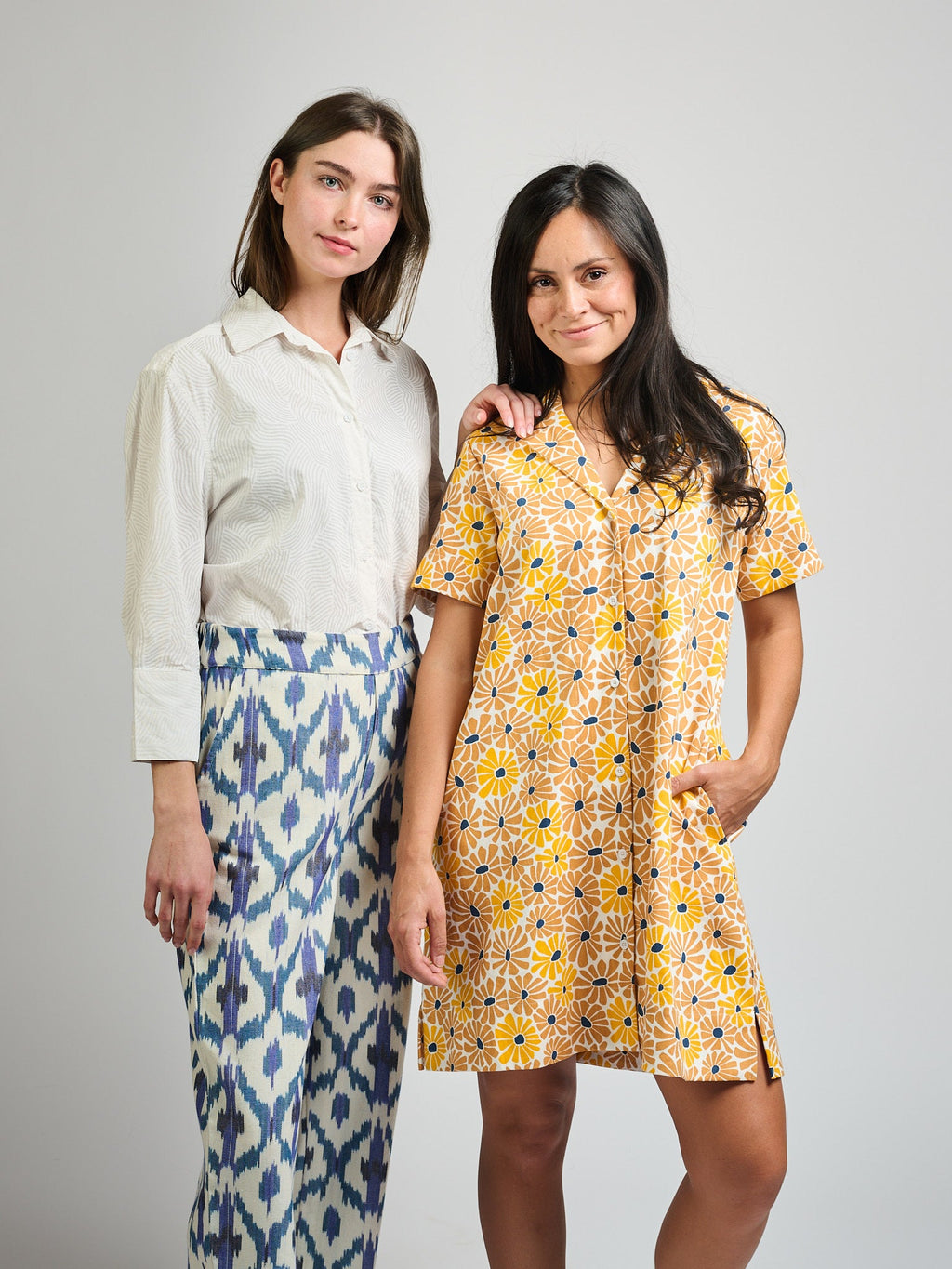 Mae Oversized Shirt - White Waves