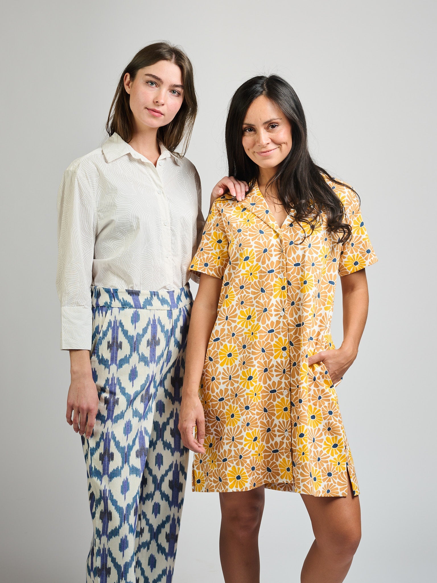 Mae Oversized Shirt - White Waves