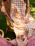 Ivy Midi Dress - Blush Plaid