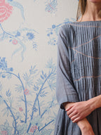 Alma Pintucked Dress - Slate Blue