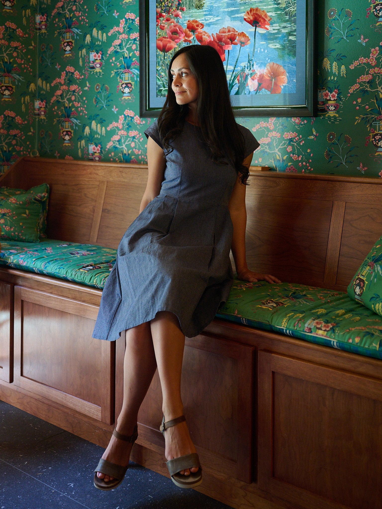 Devonshire Dress - Blue Chambray