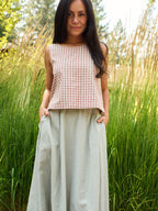 Neko Tank - Brown Gingham