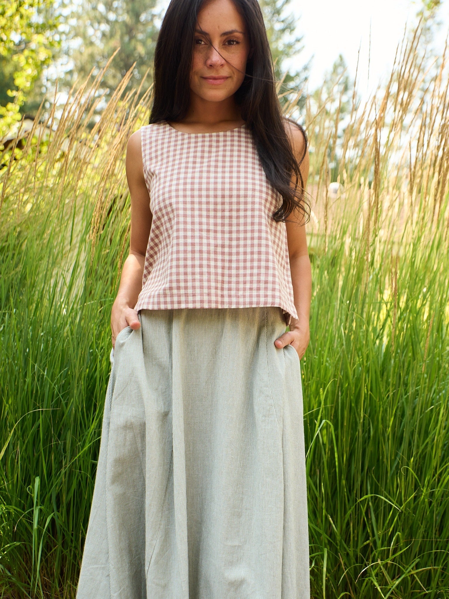 Neko Tank - Brown Gingham