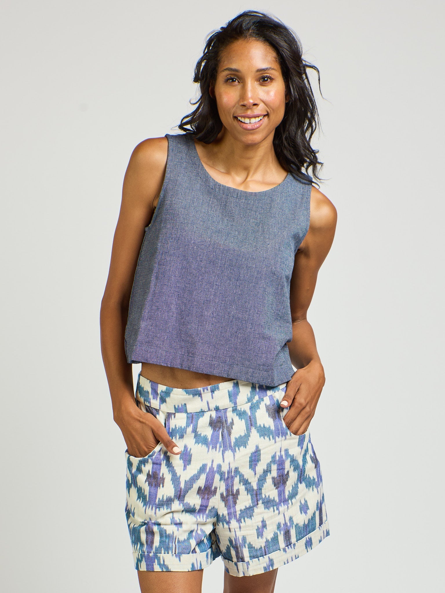 Neko Tank - Blue Chambray