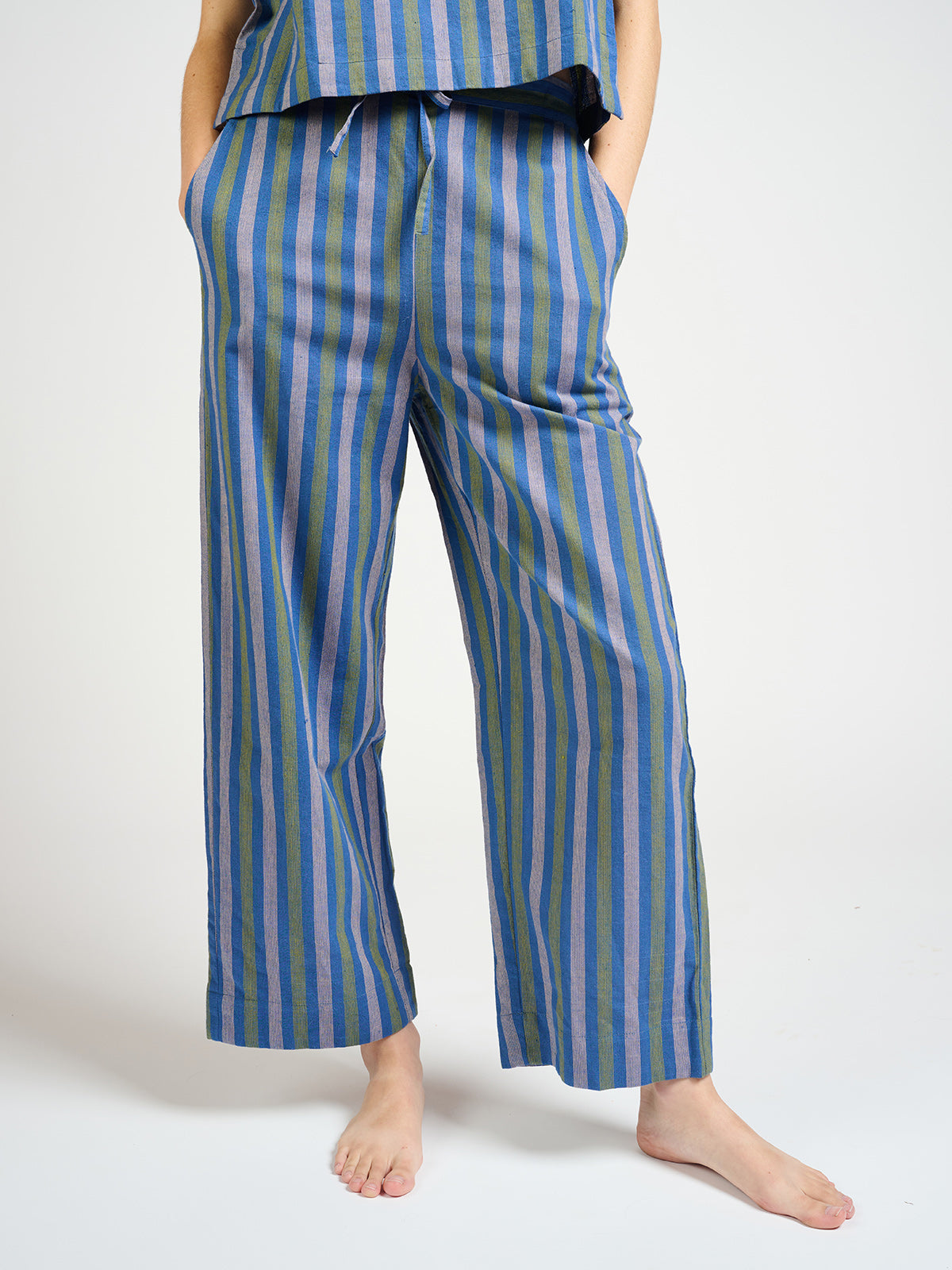 Emmy Drawstring Pant - Lavender Stripe