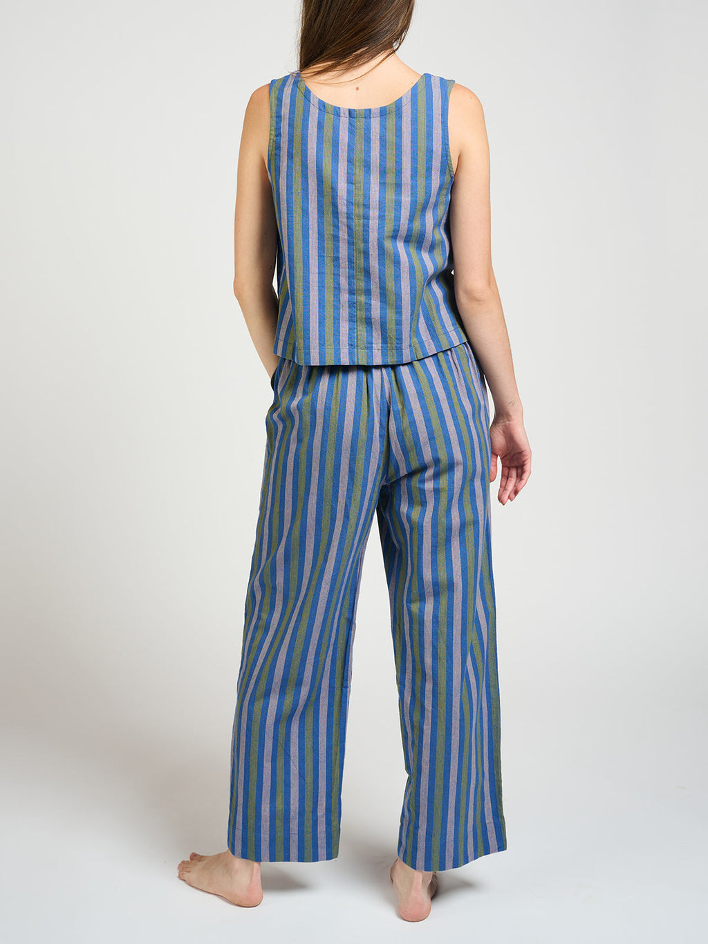 Emmy Drawstring Pant - Lavender Stripe