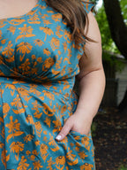 Lucille Plus Size Dress - Teal Floral