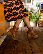 Callie 3/4 Sleeve Wrap Dress - Mod Daisy Poppy
