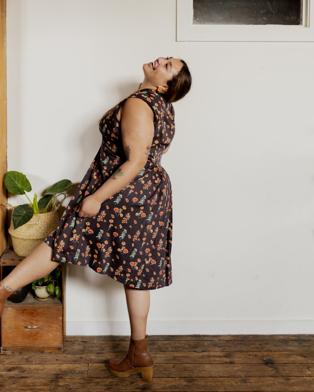 Lucille Plus Size Dress - Botanical Dusk