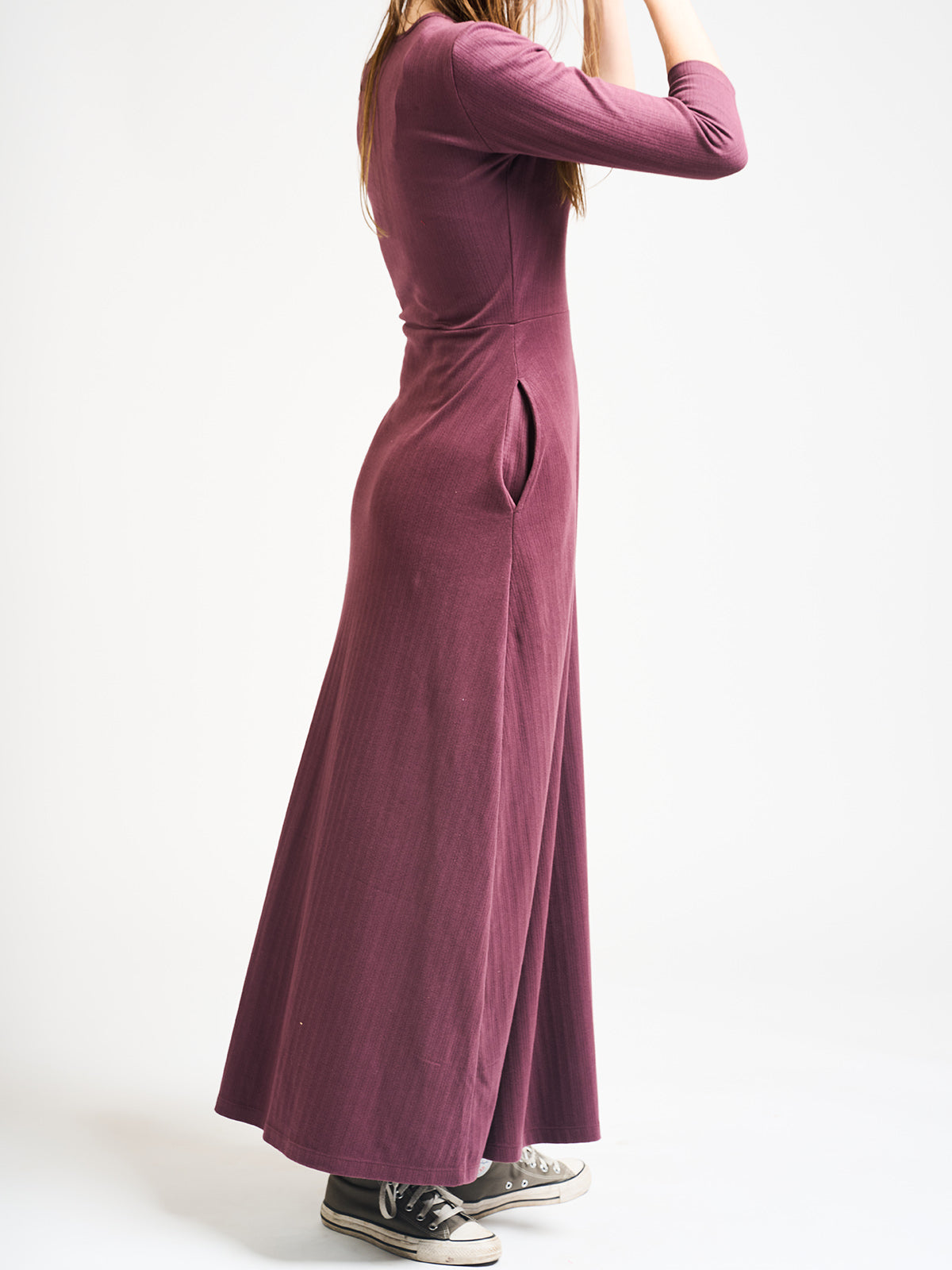 Mumbai Maxi Dress - Eggplant Rib Knit