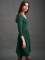 Novela Dress - Diamond Vine Dark Sage
