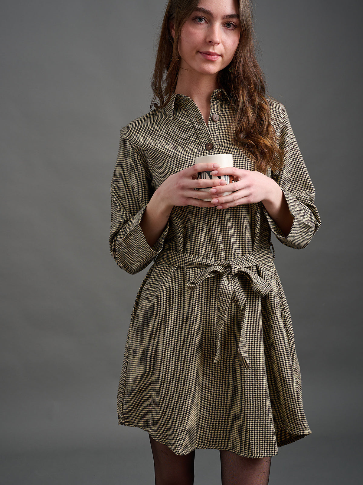Sonja Shirtdress - Houndstooth