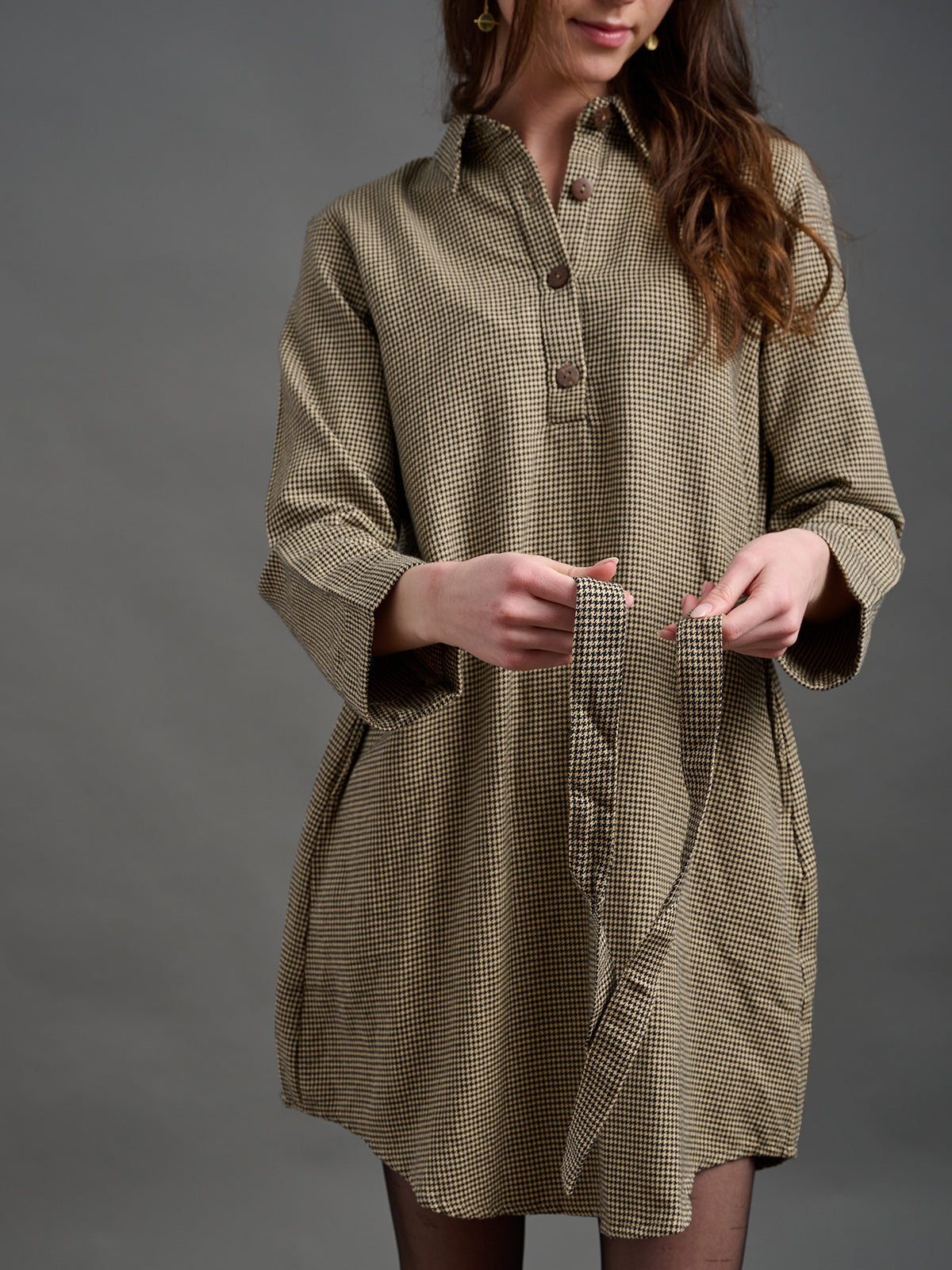 Sonja Shirtdress - Houndstooth