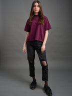 Eve Top - Diamond Vine Dark Purple