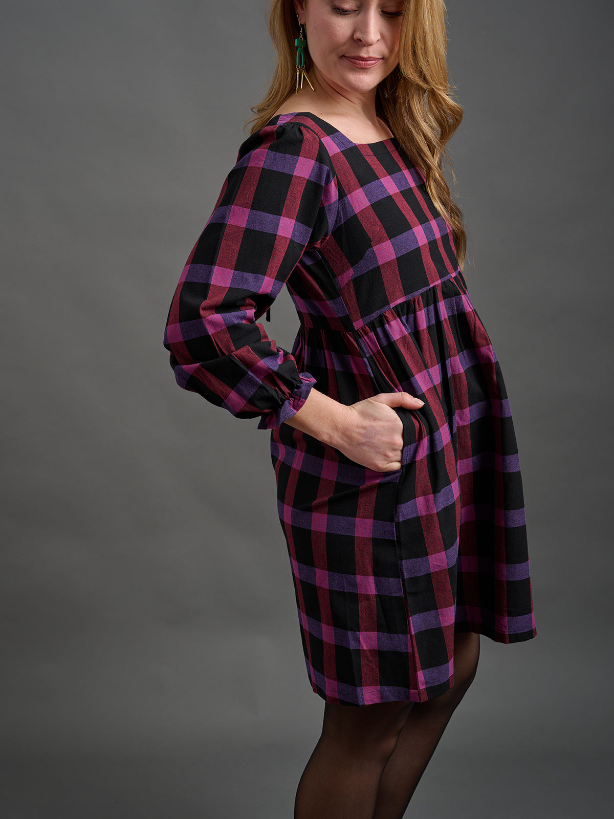Nico Mini Dress - Ultra Violet Plaid