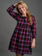 Nico Mini Dress - Ultra Violet Plaid