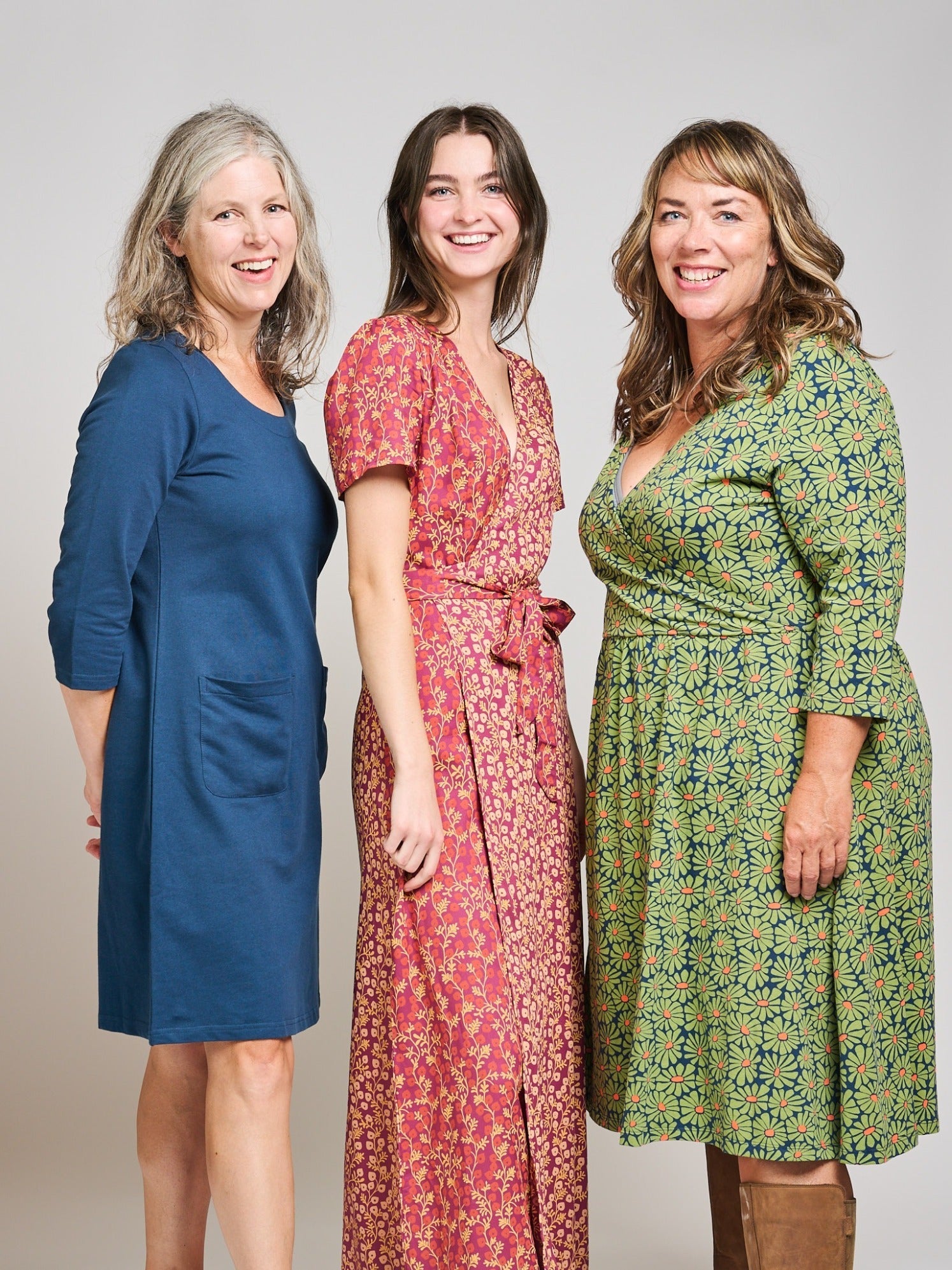Callie 3/4 Sleeve Plus Size Wrap Dress - Olive Floral