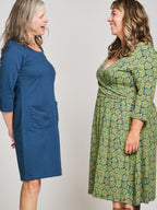Callie 3/4 Sleeve Plus Size Wrap Dress - Olive Floral