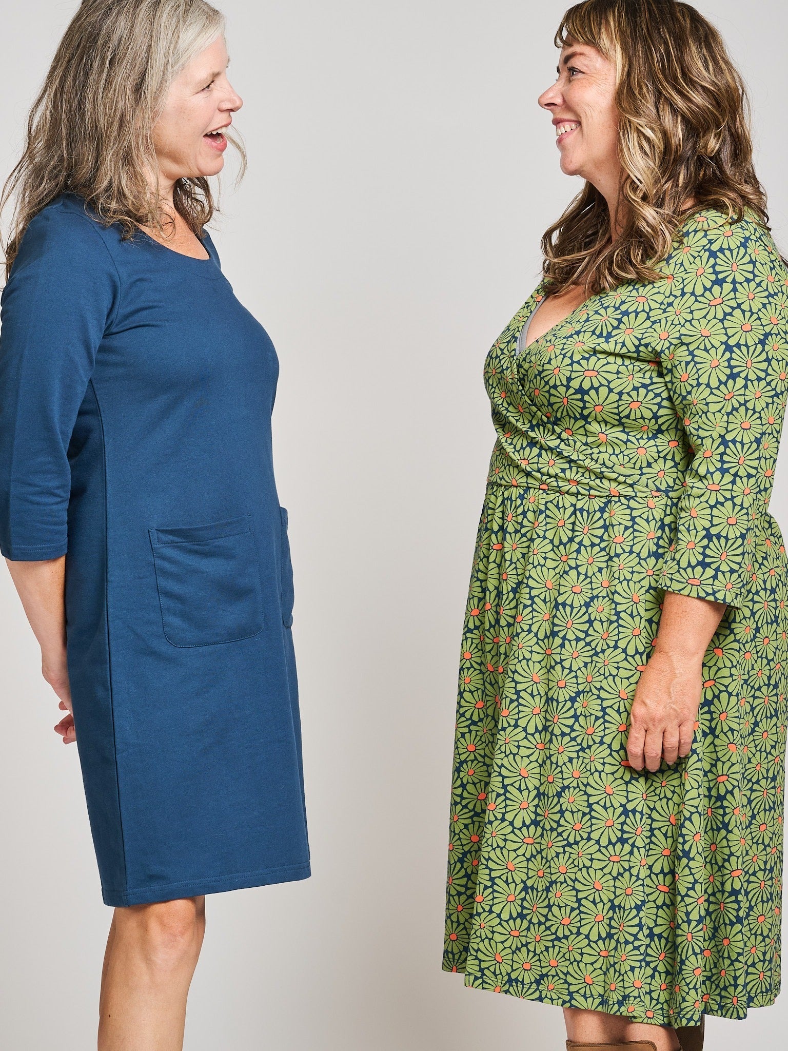 Callie 3/4 Sleeve Plus Size Wrap Dress - Olive Floral
