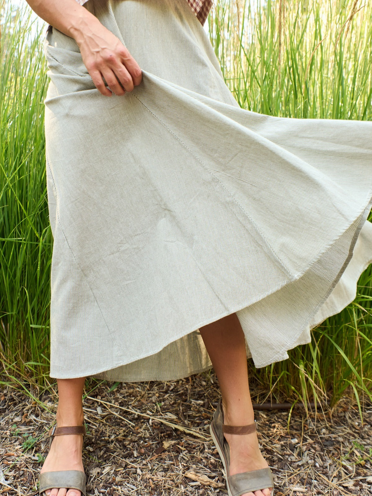 Lucinda Skirt - Olive Stripe