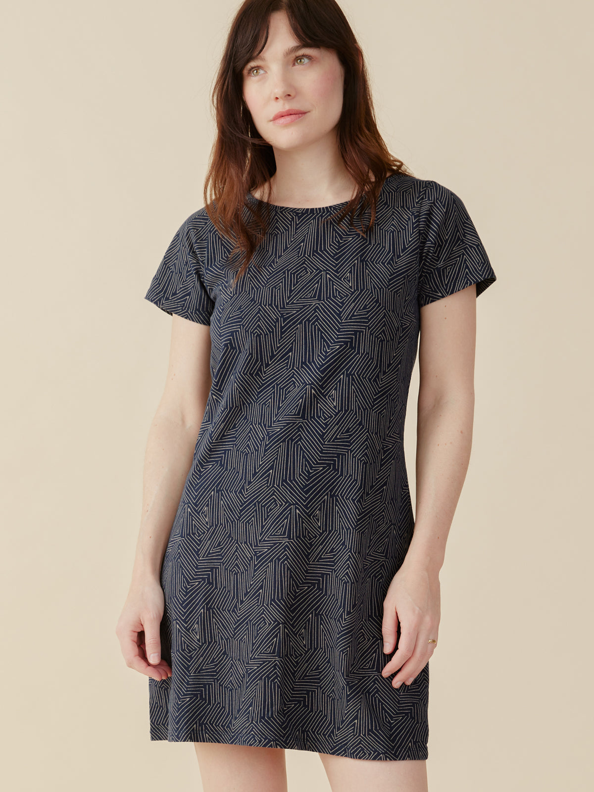 Hudson T-Shirt Dress - Tree Rings Slate
