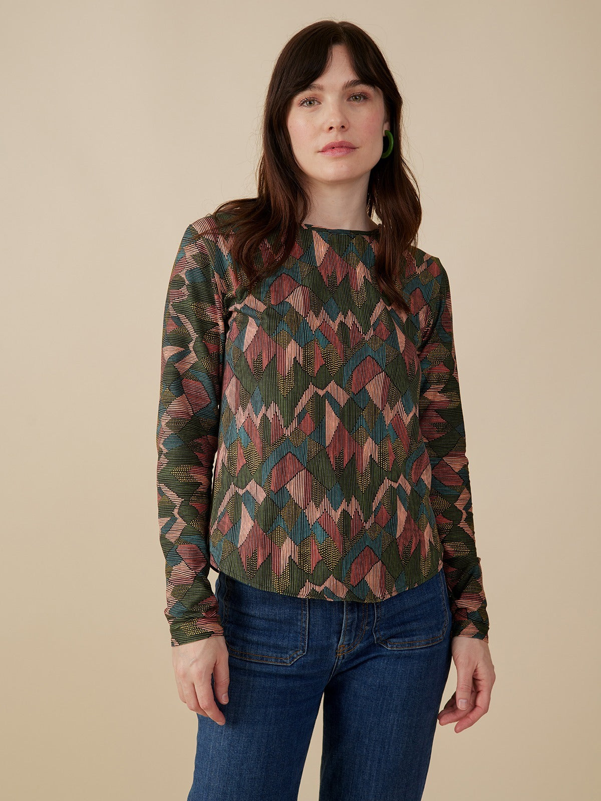 Camille Long Sleeve Tee - Geo Jewels