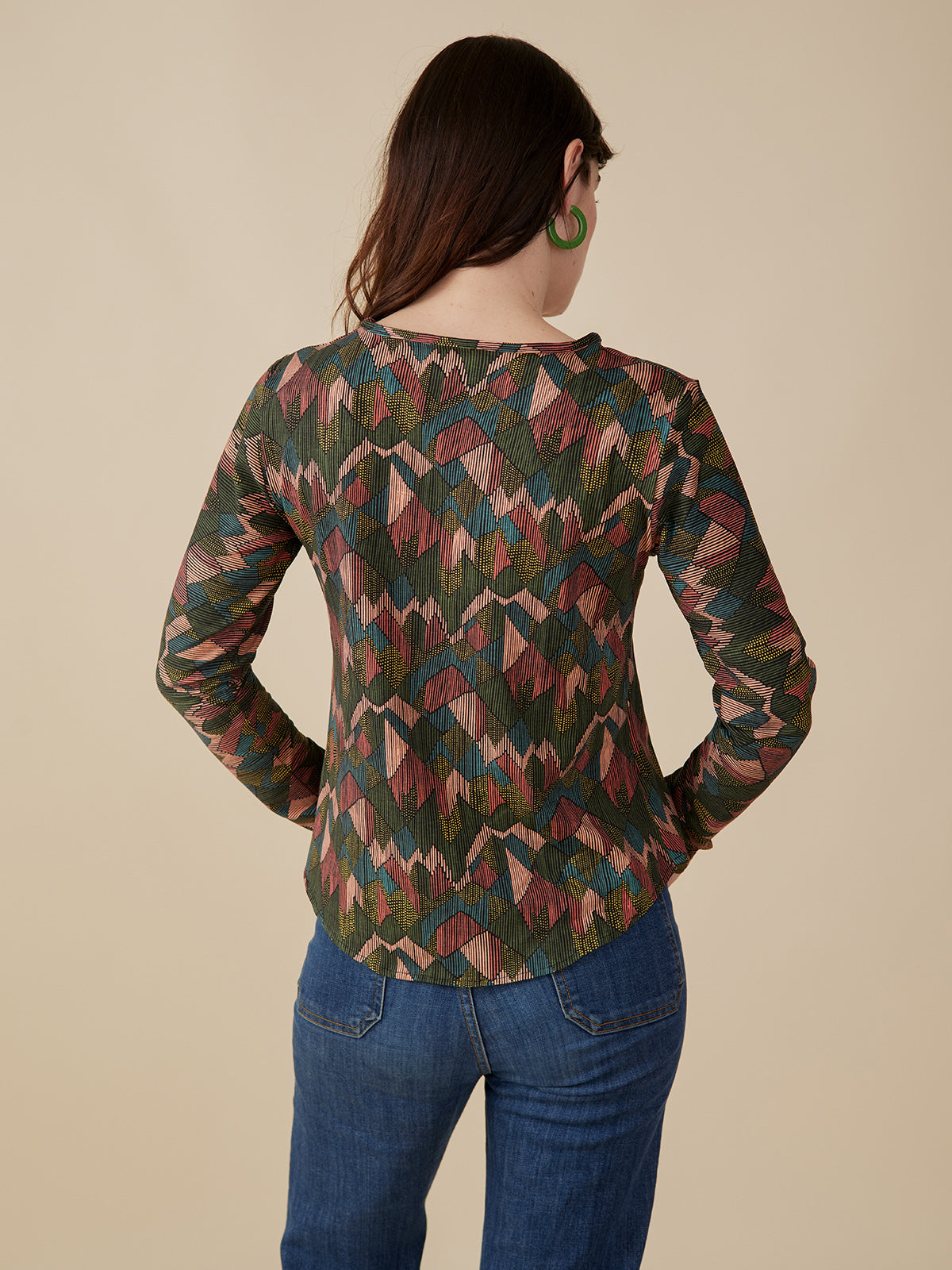 Camille Long Sleeve Tee - Geo Jewels