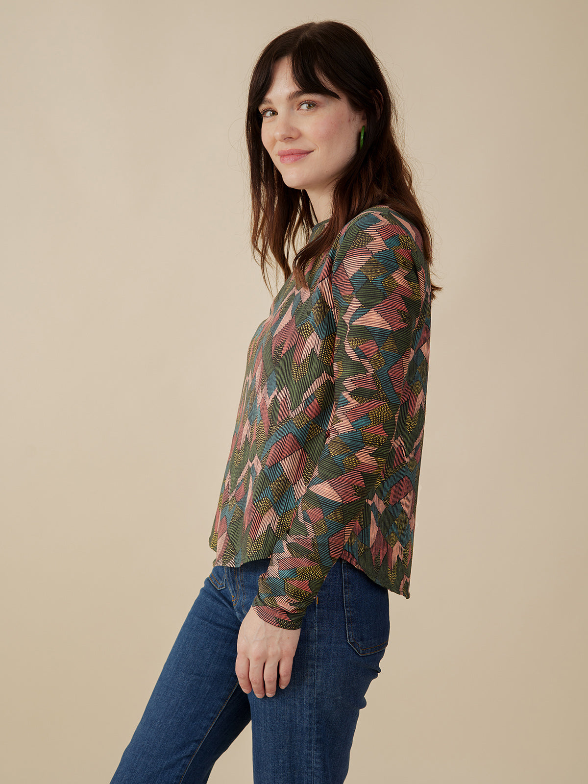 Camille Long Sleeve Tee - Geo Jewels