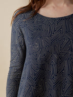 Cozy Day Top - Tree Rings Slate