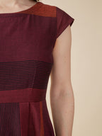 Devonshire Dress - Burgundy Stripe