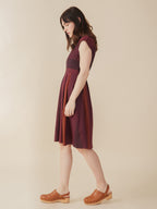 Devonshire Dress - Burgundy Stripe