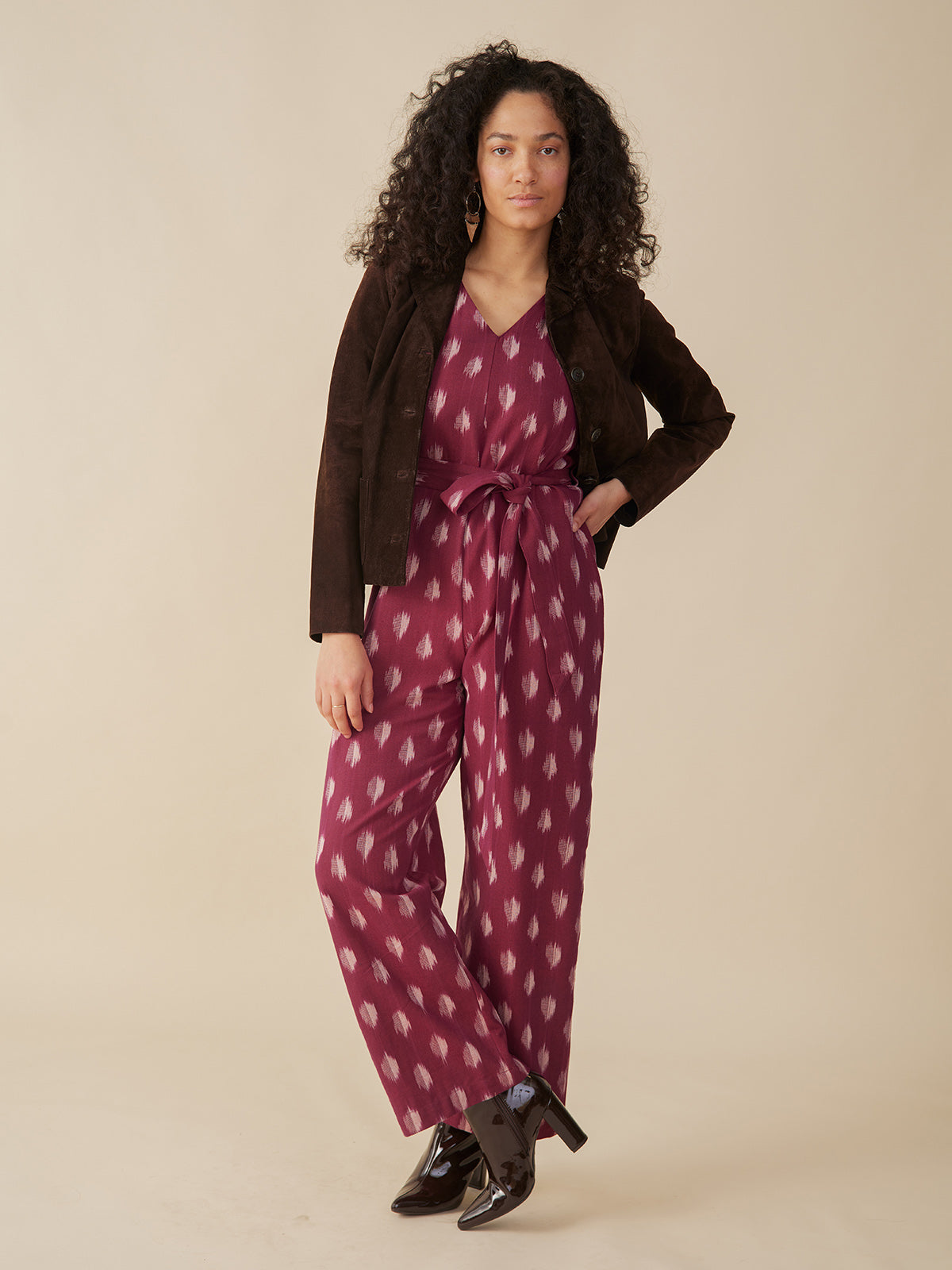 Jana Jumpsuit - Garnet Ikat