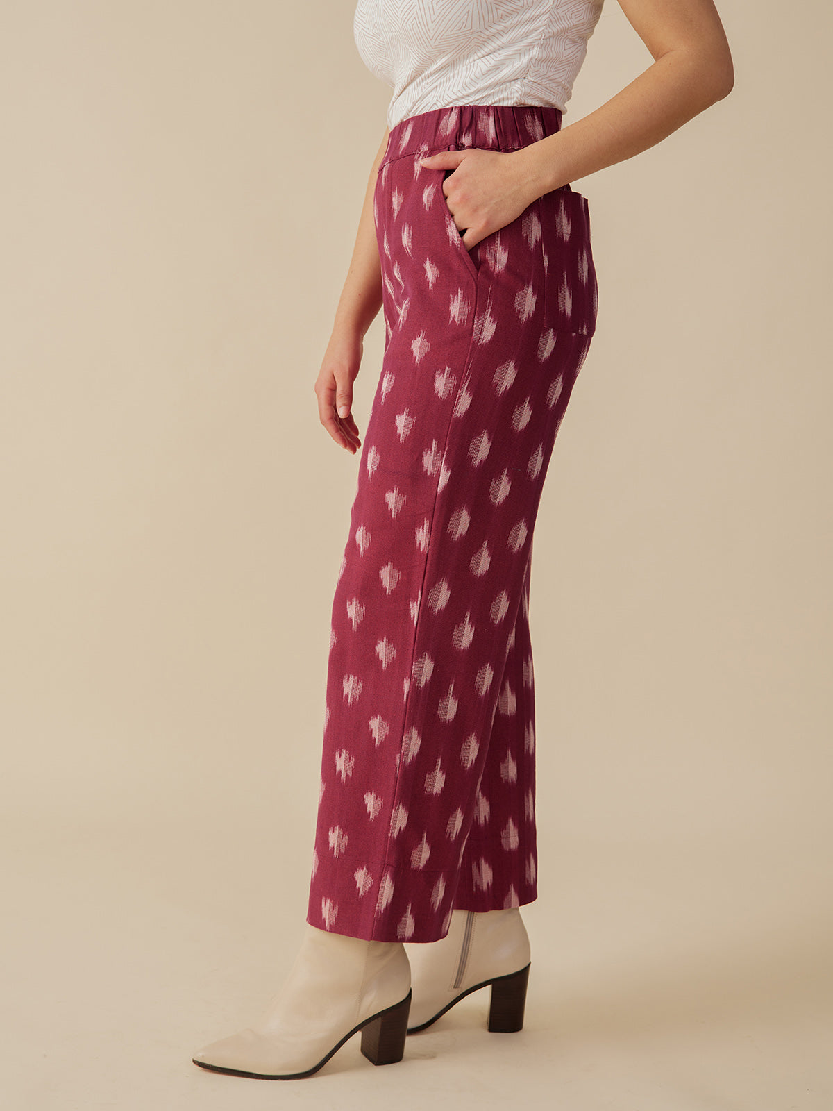 Rosie Pant - Garnet Ikat
