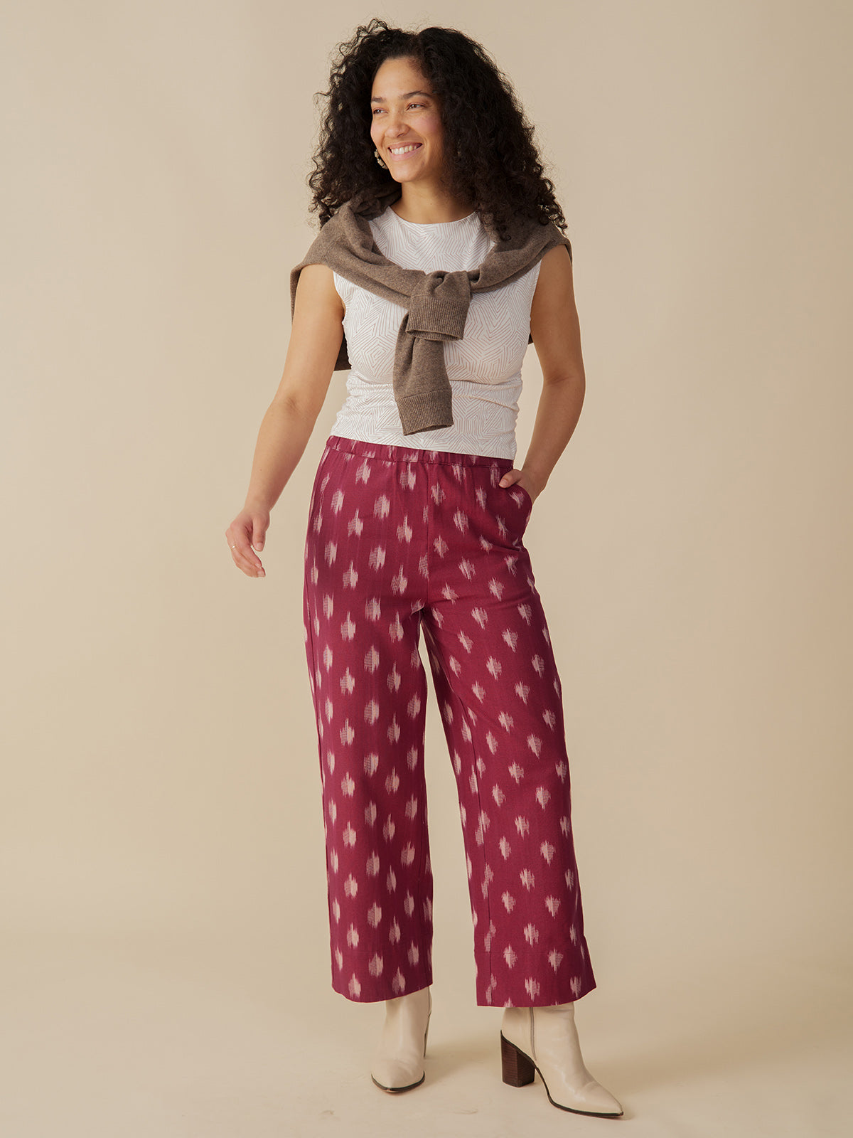 Rosie Pant - Garnet Ikat