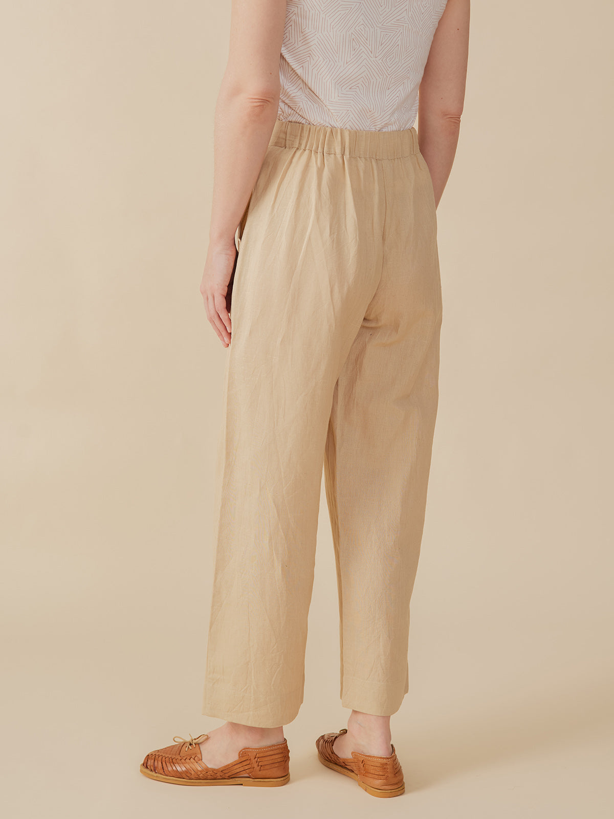 Emmy Drawstring Pant - Birch Linen
