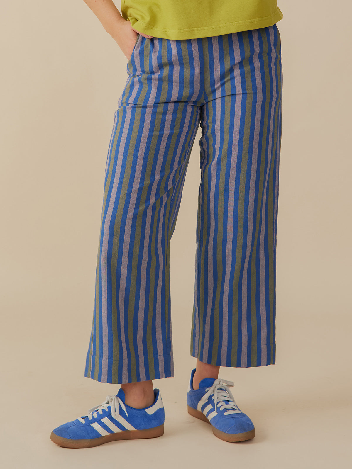 Emmy Drawstring Pant - Lavender Stripe