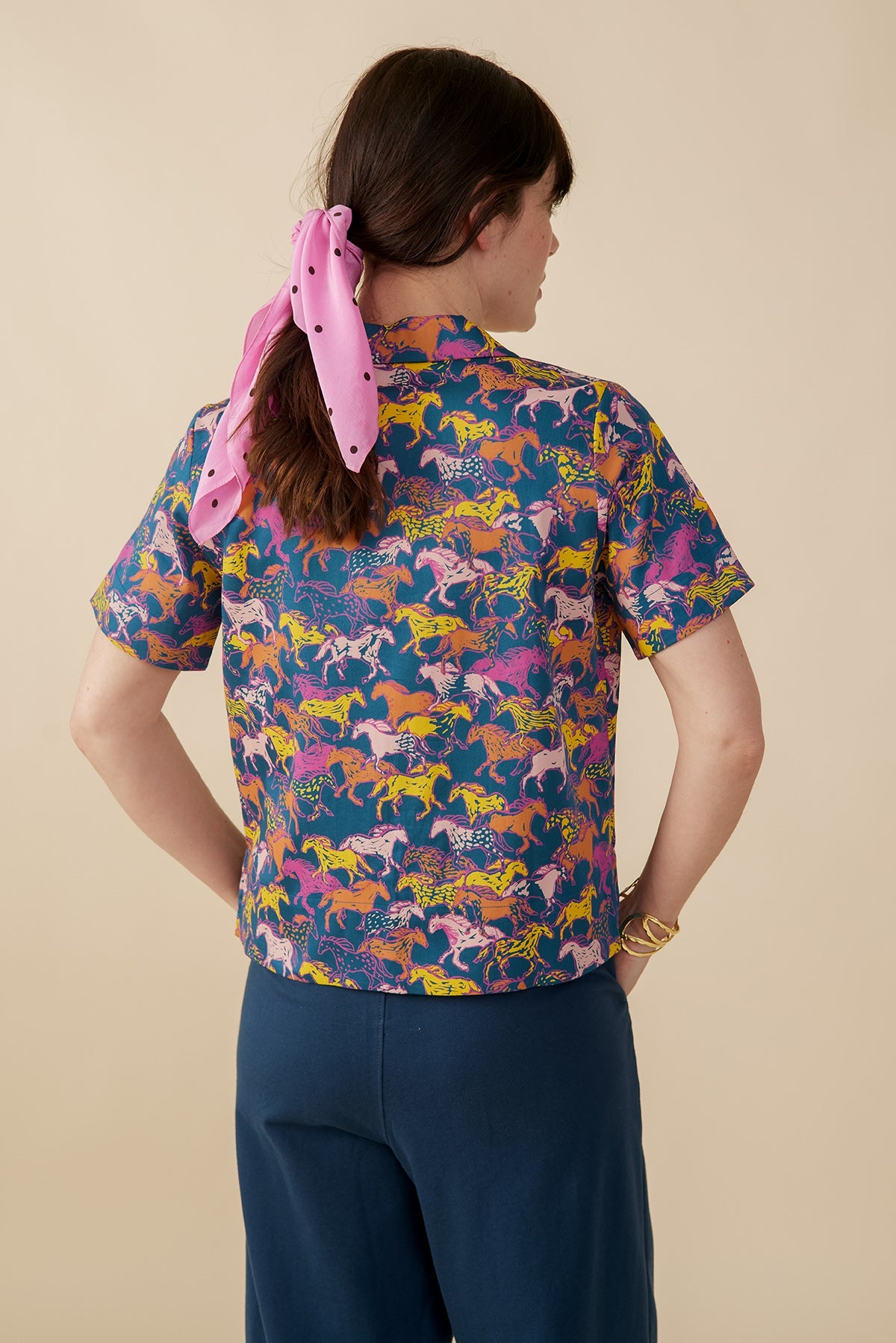 Camp Shirt - Blue Horses