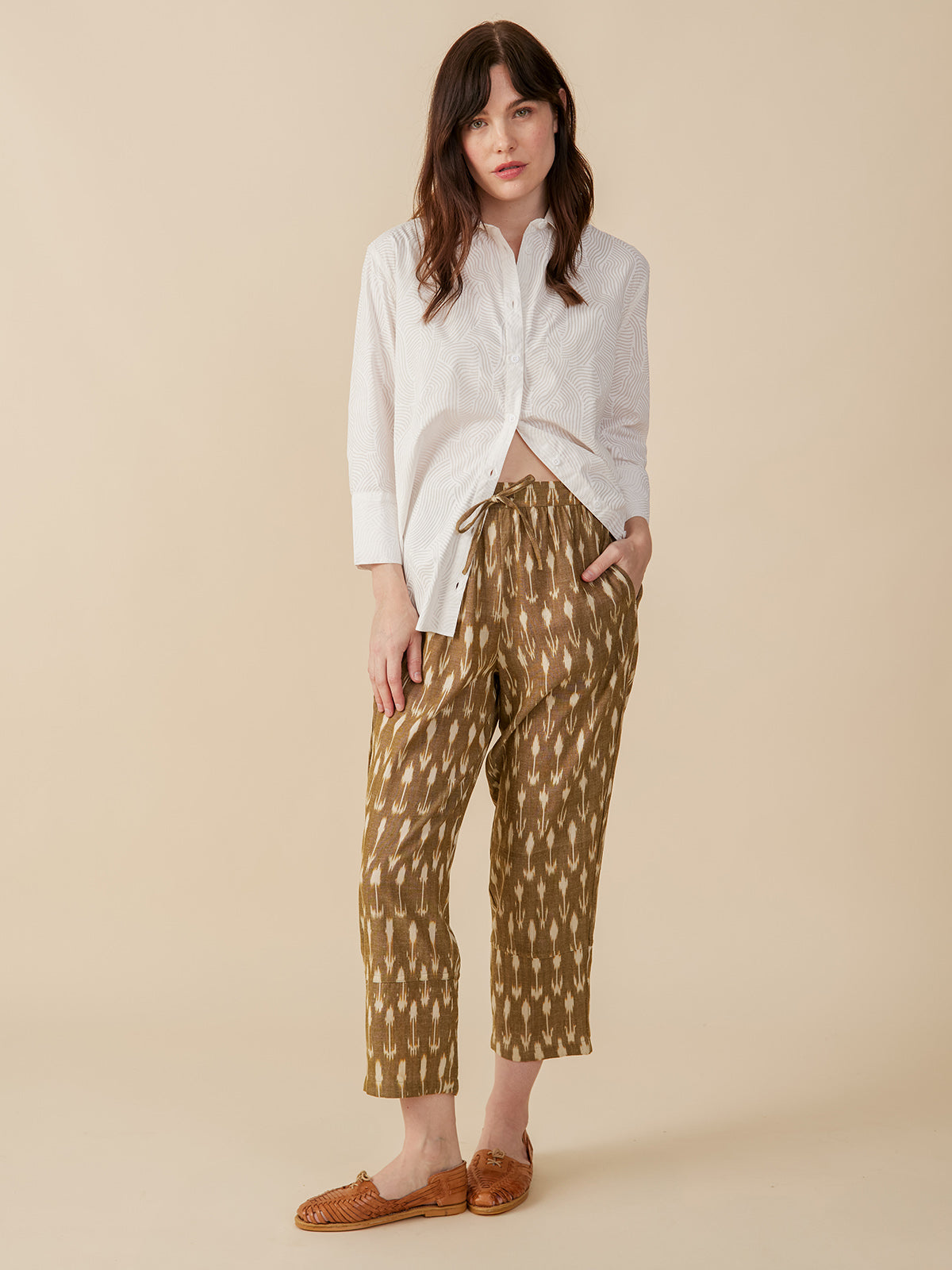 Mae Oversized Shirt - White Waves