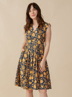 Lucille Dress - Navy Botanical