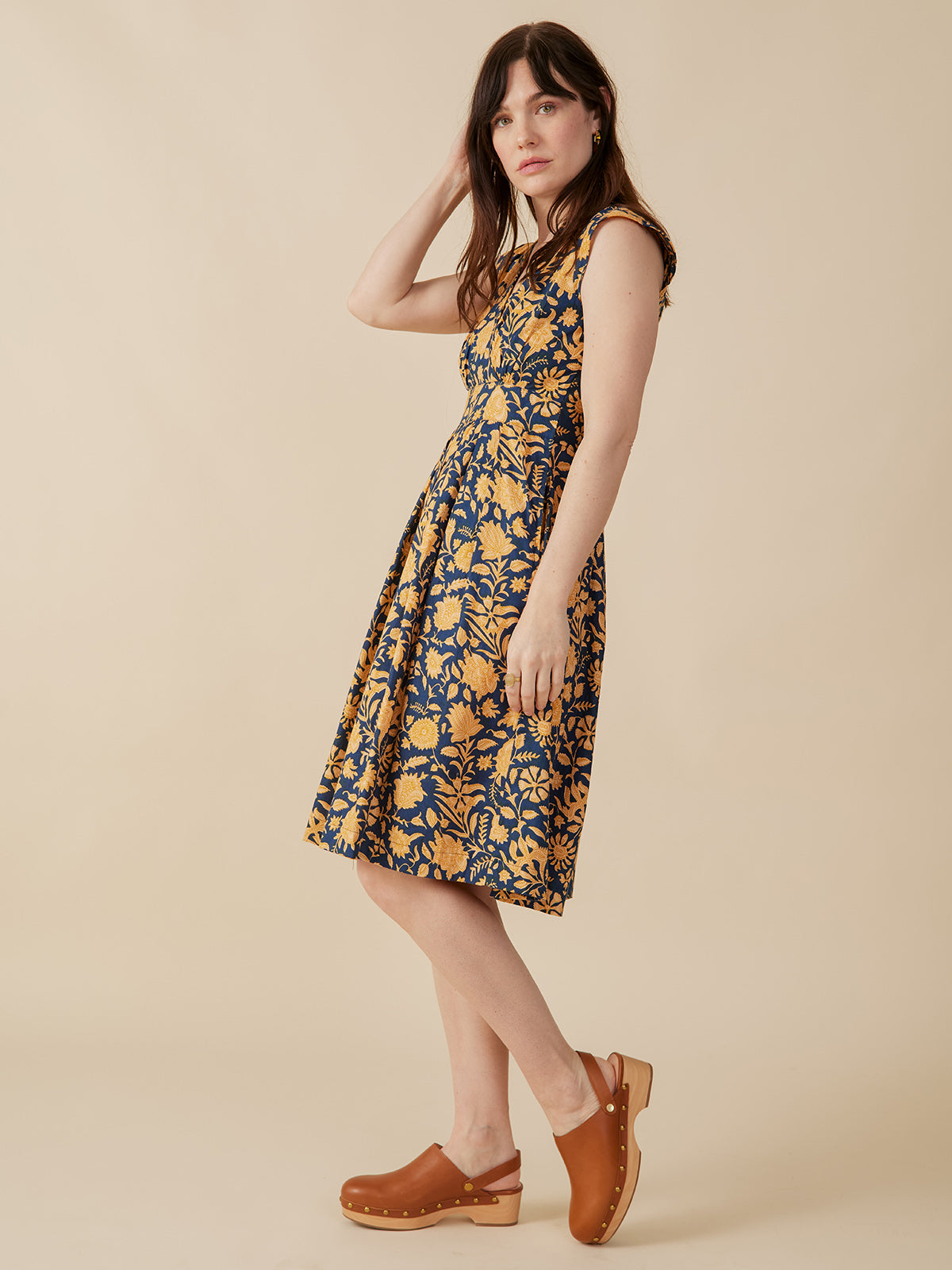 Lucille Dress - Navy Botanical