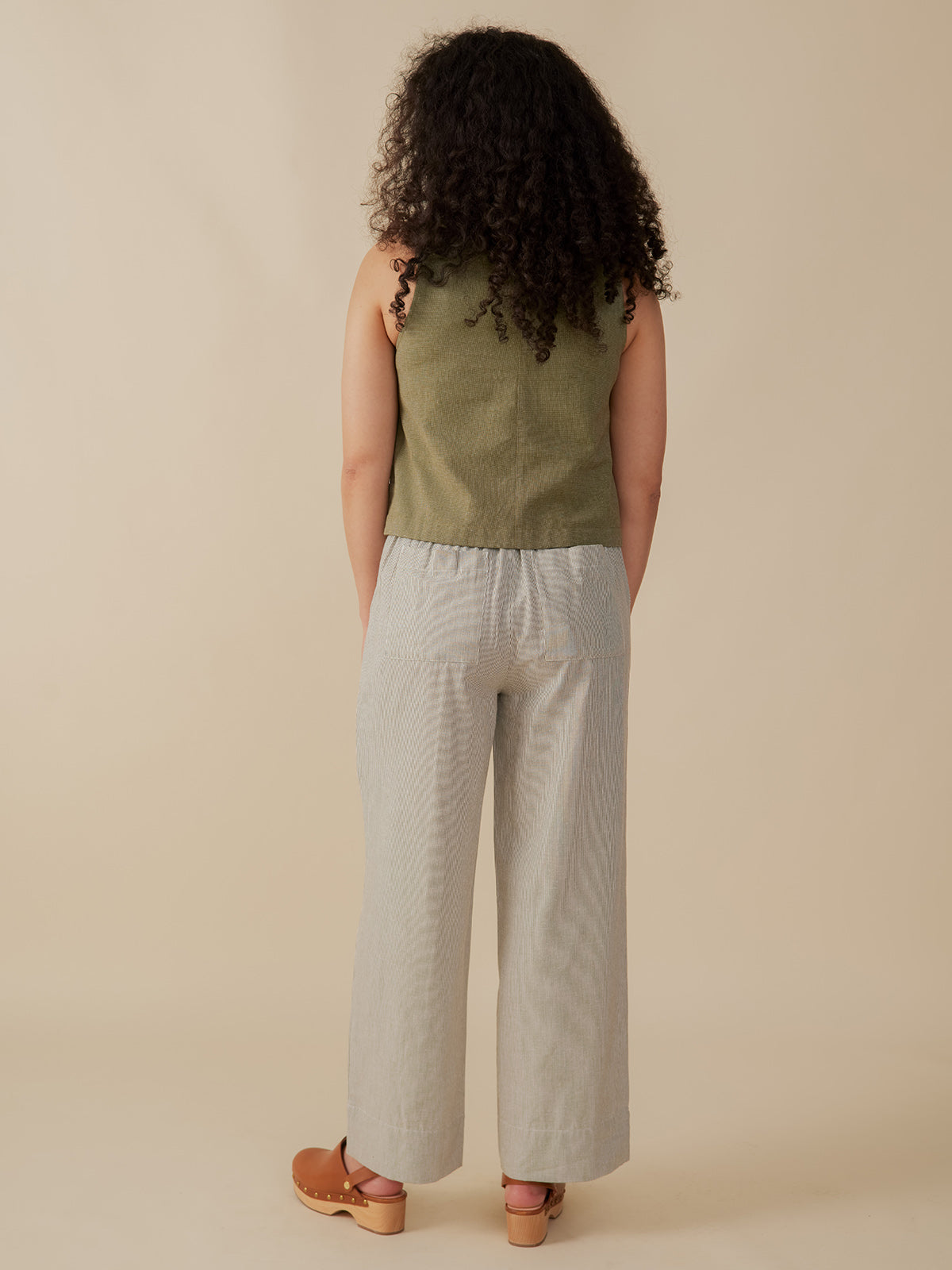 Neko Tank - Olive Chambray