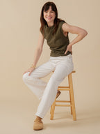 Ruched Top - Olive