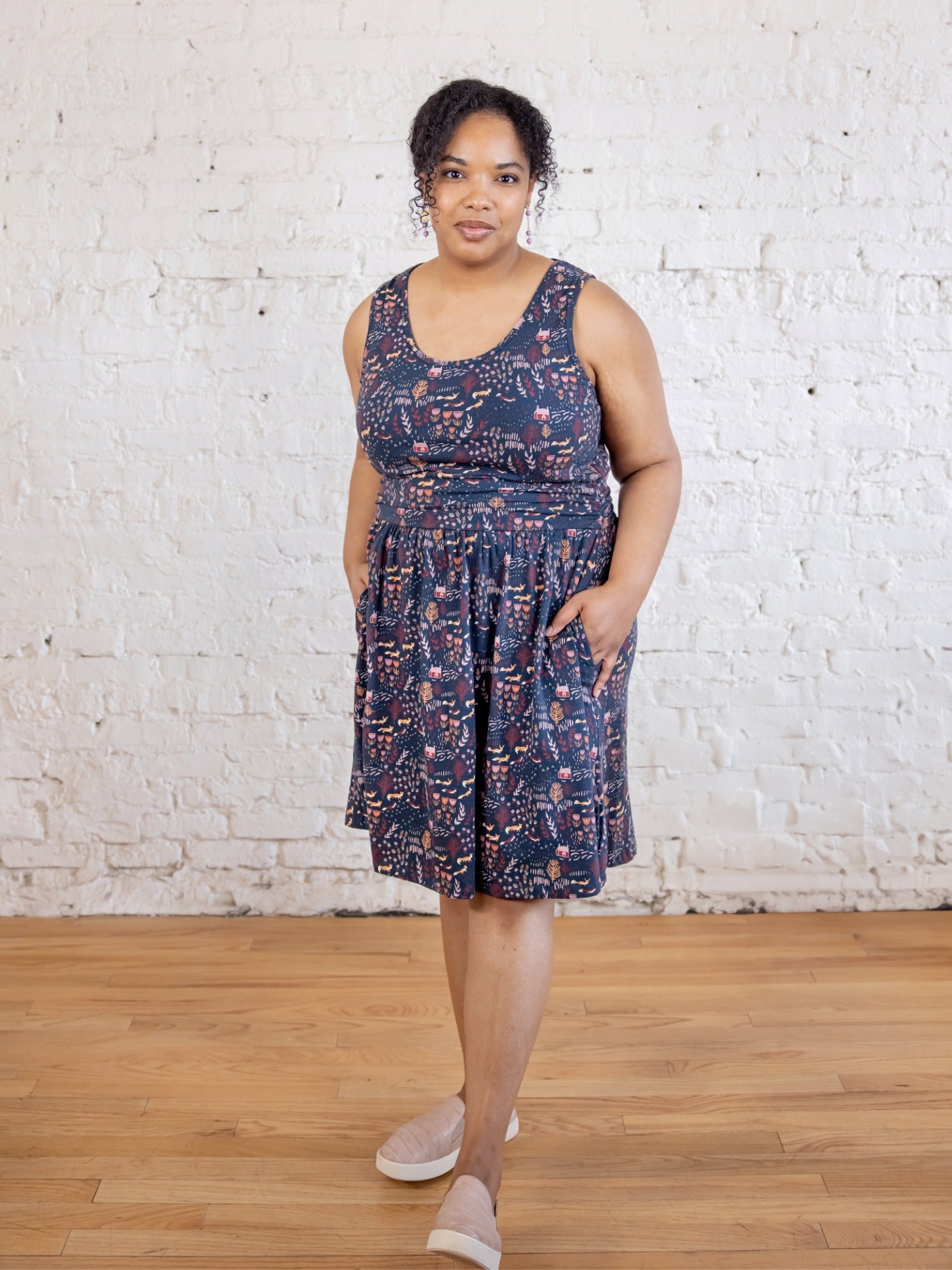 Asheville Plus Size Dress - Fox Field Blue